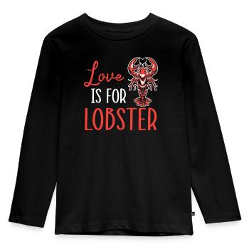 Liebe ist für Hummer Langusten Esser Meeresfrüchte Hummer - Kinder Premium Bio Langarmshirt - Schwarz - Vorne - AI Model Kid Male (0cm)