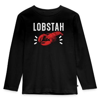 Lobstah Langustenfresser Meeresfrüchte Hummer Liebhaber - Kinder Premium Bio Langarmshirt - Schwarz - Vorne - AI Model Kid Male (0cm)