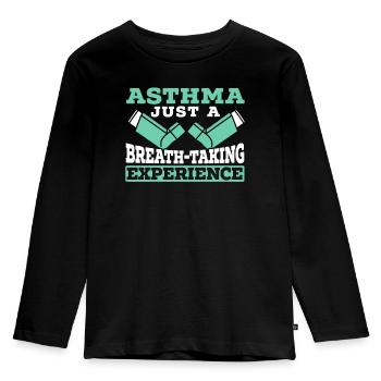 Asthma Just A Breath-taking Experience Breathing - Kids' Premium Longsleeve Shirt - black - Front - AI Model Kid Male (0cm)