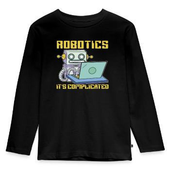 Robotics It's Complicated Artificial Intelligence - Kids' Premium Longsleeve Shirt - black - Front - AI Model Kid Male (0cm)