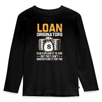 Credit Officer Job Profession Debt Loan Officer - Kids' Premium Longsleeve Shirt - black - Front - AI Model Kid Male (0cm)