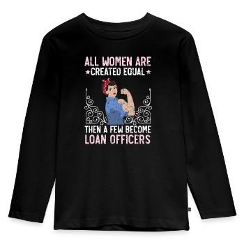 Credit Officer Job Profession Debt Loan Officer - Kids' Premium Longsleeve Shirt - black - Front - AI Model Kid Male (0cm)