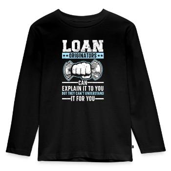 Credit Officer Job Profession Debt Loan Officer - Kids' Premium Longsleeve Shirt - black - Front - AI Model Kid Male (0cm)