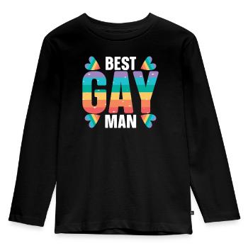 Gay Rights Rainbow Pride Month LGBTQ Gay Pride - Kids' Premium Longsleeve Shirt - black - Front - AI Model Kid Male (0cm)