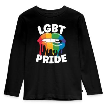 Gay Rights Rainbow Pride Month LGBTQ Gay Pride - Kids' Premium Longsleeve Shirt - black - Front - AI Model Kid Male (0cm)