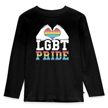 Gay Rights Rainbow Pride Month LGBTQ Gay Pride - Kids' Premium Longsleeve Shirt - black - Front - AI Model Kid Male (0cm)