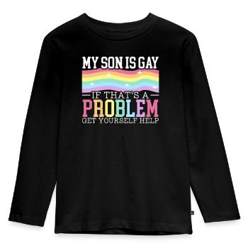 Gay Rights Rainbow Pride Month LGBTQ Gay Pride - Kids' Premium Longsleeve Shirt - black - Front - AI Model Kid Male (0cm)