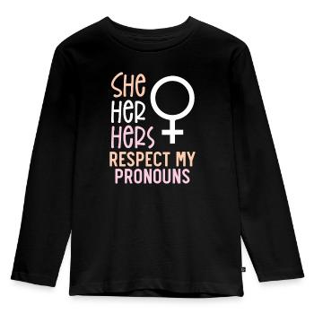 Gay Rights Rainbow Pride LGBTQ Gay Pride Parade - Kids' Premium Longsleeve Shirt - black - Front - AI Model Kid Male (0cm)