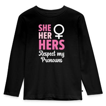 Gay Rights Rainbow Pride LGBTQ Gay Pride Parade - Kids' Premium Longsleeve Shirt - black - Front - AI Model Kid Male (0cm)