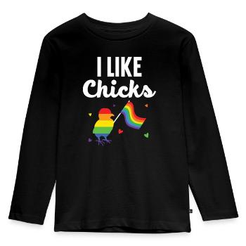 Gay Rights Rainbow Pride LGBTQ Gay Pride Parade - Kids' Premium Longsleeve Shirt - black - Front - AI Model Kid Male (0cm)