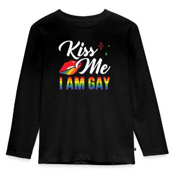Gay Rights Rainbow Pride LGBTQ Gay Pride Parade - Kids' Premium Longsleeve Shirt - black - Front - AI Model Kid Male (0cm)