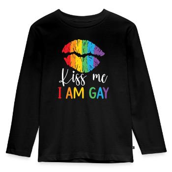 Gay Rights Rainbow Pride LGBTQ Gay Pride Parade - Kids' Premium Longsleeve Shirt - black - Front - AI Model Kid Male (0cm)