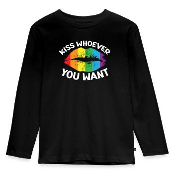 Gay Rights Rainbow Pride LGBTQ Gay Pride Parade - Kids' Premium Longsleeve Shirt - black - Front - AI Model Kid Male (0cm)