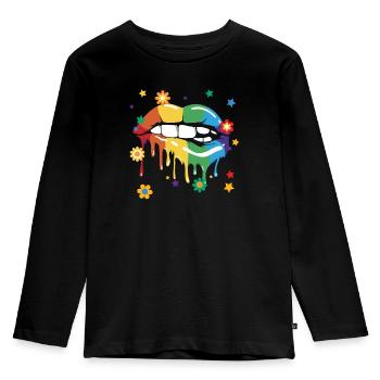 Gay Rights Rainbow Pride LGBTQ Gay Pride Parade - Kids' Premium Longsleeve Shirt - black - Front - AI Model Kid Male (0cm)