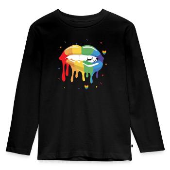 Gay Rights Rainbow Pride LGBTQ Gay Pride Parade - Kids' Premium Longsleeve Shirt - black - Front - AI Model Kid Male (0cm)