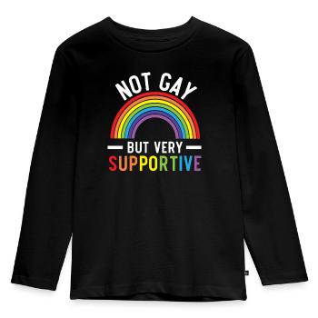 Gay Rights Rainbow Pride LGBTQ Gay Pride Parade - Kids' Premium Longsleeve Shirt - black - Front - AI Model Kid Male (0cm)