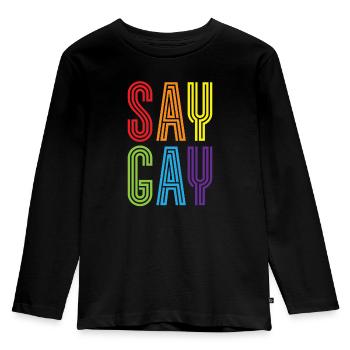 Gay Rights Rainbow Pride Month LGBTQ Gay Pride - Kids' Premium Longsleeve Shirt - black - Front - AI Model Kid Male (0cm)