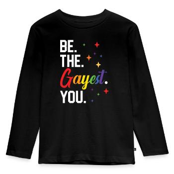 Gay Rights Rainbow Pride Month LGBTQ Gay Pride - Kids' Premium Longsleeve Shirt - black - Front - AI Model Kid Male (0cm)