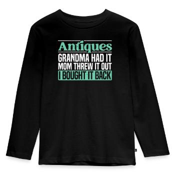Antiquing Antique Lover Antique Hunting Antiquer - Kids' Premium Longsleeve Shirt - black - Front - AI Model Kid Male (0cm)