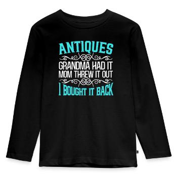 Antiquing Antique Lover Antique Hunting Antiquer - Kids' Premium Longsleeve Shirt - black - Front - AI Model Kid Male (0cm)