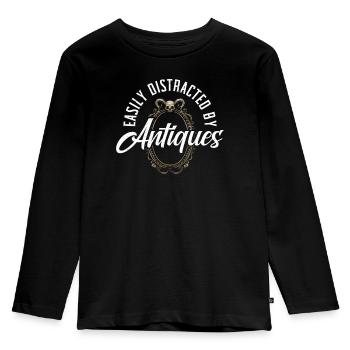 Antiquing Antique Lover Antique Hunting Antiquer - Kids' Premium Longsleeve Shirt - black - Front - AI Model Kid Male (0cm)