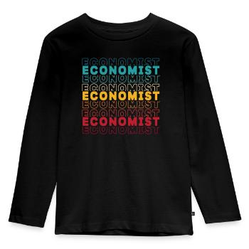 Wirtschaftswissenschaftler Wirtschaftslehrer Beruf Wirtschaft Wirtschaft - Kinder Premium Bio Langarmshirt - Schwarz - Vorne - AI Model Kid Male (0cm)