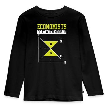 Wirtschaftswissenschaftler Wirtschaftslehrer Beruf Wirtschaft Wirtschaft - Kinder Premium Bio Langarmshirt - Schwarz - Vorne - AI Model Kid Male (0cm)
