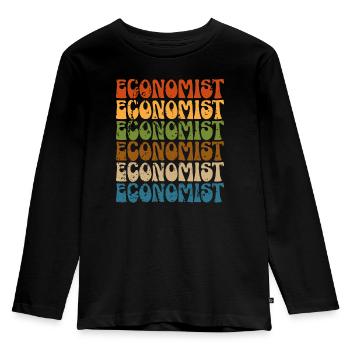 Wirtschaftswissenschaftler Wirtschaftslehrer Beruf Wirtschaft Wirtschaft - Kinder Premium Bio Langarmshirt - Schwarz - Vorne - AI Model Kid Male (0cm)