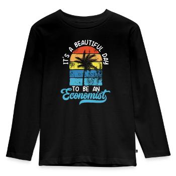 Wirtschaftswissenschaftler Wirtschaftslehrer Beruf Wirtschaft Wirtschaft - Kinder Premium Bio Langarmshirt - Schwarz - Vorne - AI Model Kid Male (0cm)