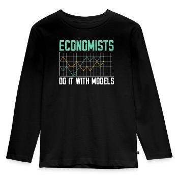 Wirtschaftswissenschaftler Wirtschaftslehrer Beruf Wirtschaft Wirtschaft - Kinder Premium Bio Langarmshirt - Schwarz - Vorne - AI Model Kid Male (0cm)
