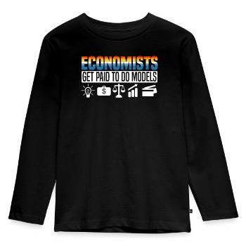 Wirtschaftswissenschaftler Wirtschaftslehrer Beruf Wirtschaft Wirtschaft - Kinder Premium Bio Langarmshirt - Schwarz - Vorne - AI Model Kid Male (0cm)