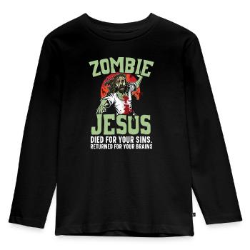 Atheism Anti-Religion Agnostic Freethinker Atheist - Kids' Premium Longsleeve Shirt - black - Front - AI Model Kid Male (0cm)