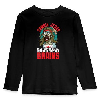 Atheism Anti-Religion Agnostic Freethinker Atheist - Kids' Premium Longsleeve Shirt - black - Front - AI Model Kid Male (0cm)