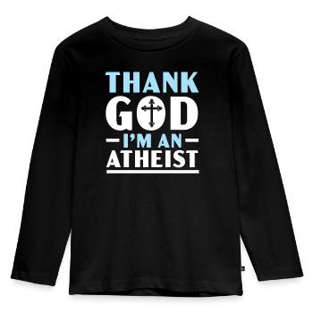 Atheism Anti-Religion Agnostic Freethinker Atheist - Kids' Premium Longsleeve Shirt - black - Front - AI Model Kid Male (0cm)