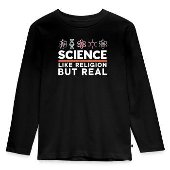 Atheism Anti-Religion Agnostic Freethinker Atheist - Kids' Premium Longsleeve Shirt - black - Front - AI Model Kid Male (0cm)