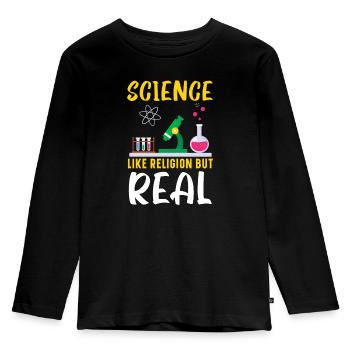 Atheism Anti-Religion Agnostic Freethinker Atheist - Kids' Premium Longsleeve Shirt - black - Front - AI Model Kid Male (0cm)