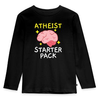 Atheism Anti-Religion Agnostic Freethinker Atheist - Kids' Premium Longsleeve Shirt - black - Front - AI Model Kid Male (0cm)