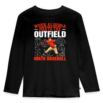 Baseball Math Lover Mathematician Baseball Player - Kids' Premium Longsleeve Shirt - black - Front - AI Model Kid Male (0cm)
