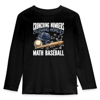 Baseball Math Lover Mathematician Baseball Player - Kids' Premium Longsleeve Shirt - black - Front - AI Model Kid Male (0cm)