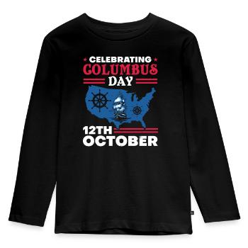 Christopher Columbus Italian American Columbus Day - Kids' Premium Longsleeve Shirt - black - Front - AI Model Kid Male (0cm)