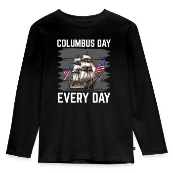 Christopher Columbus Italian American Columbus Day - Kids' Premium Longsleeve Shirt - black - Front - AI Model Kid Male (0cm)