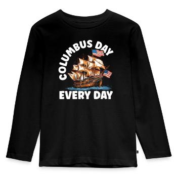 Christopher Columbus Italian American Columbus Day - Kids' Premium Longsleeve Shirt - black - Front - AI Model Kid Male (0cm)