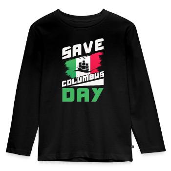 Christopher Columbus Italian American Columbus Day - Kids' Premium Longsleeve Shirt - black - Front - AI Model Kid Male (0cm)