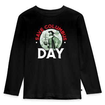 Christopher Columbus Italian American Columbus Day - Kids' Premium Longsleeve Shirt - black - Front - AI Model Kid Male (0cm)