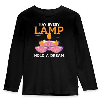 Frohes Diwali Diwali Fest Indischer Hinduismus - Kinder Premium Bio Langarmshirt - Schwarz - Vorne - AI Model Kid Male (0cm)