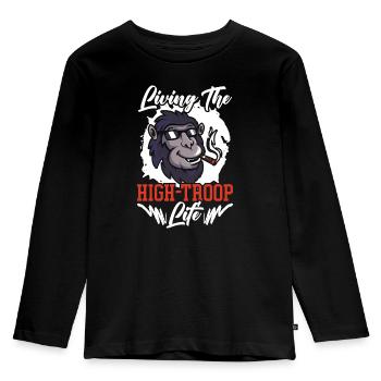 Pavian Affe Liebhaber Wildtier Tier Zoowärter - Kinder Premium Bio Langarmshirt - Schwarz - Vorne - AI Model Kid Male (0cm)