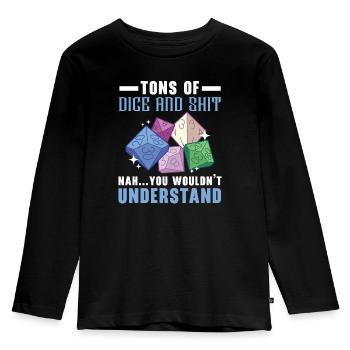 Rollenspiel Videospiel Spieler Gamer Gaming - Kinder Premium Bio Langarmshirt - Schwarz - Vorne - AI Model Kid Male (0cm)