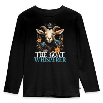 Goat Lover Kid Ranch Wool Farm Animal Farming - Kids' Premium Longsleeve Shirt - black - Front - AI Model Kid Male (0cm)