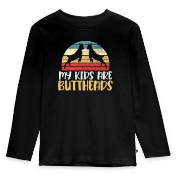 Ziegenliebhaber Kid Ranch Wolle Bauernhof Tierzucht - Kinder Premium Bio Langarmshirt - Schwarz - Vorne - AI Model Kid Male (0cm)