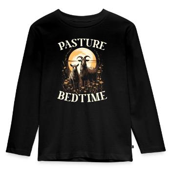 Ziegenliebhaber Kid Ranch Wolle Bauernhof Tierzucht - Kinder Premium Bio Langarmshirt - Schwarz - Vorne - AI Model Kid Male (0cm)